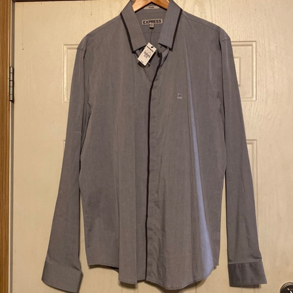 Express Gray Dress Shirt for Men